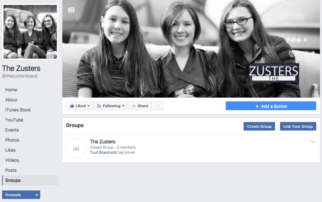 facebook group is connected to a facebook page